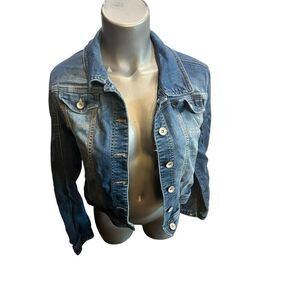 Justice girls size 20 women small Jean Denim Jacket